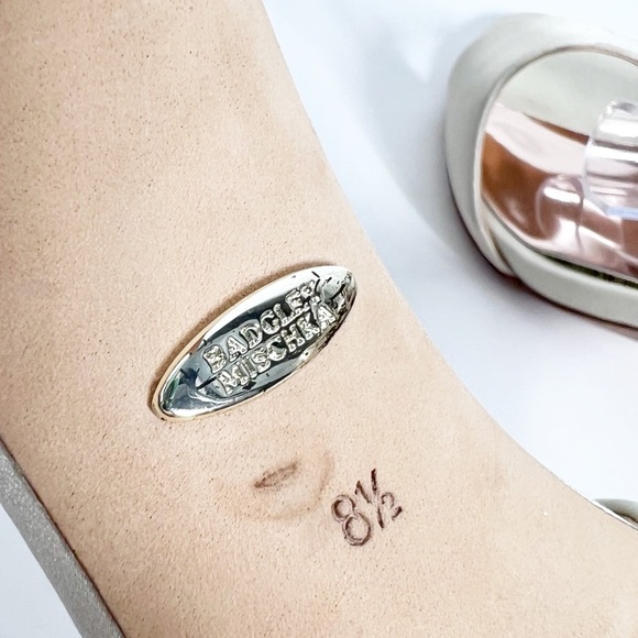 BADGLEY MISCHKA Clara Ivory Satin Heel with jewel ankle strap | 8.5 - Picture 5 of 14